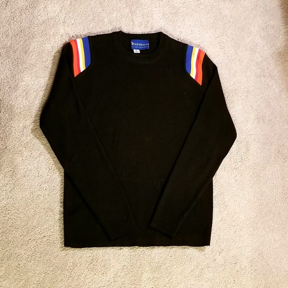 Men's Obermeyer black wool sweater, size Medium.